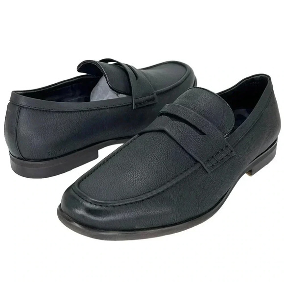 Kenneth Cole Reaction Crespo 2.0 Black Faux Leather Mens Penny Loafers Size 9.5M - Picture 9 of 13